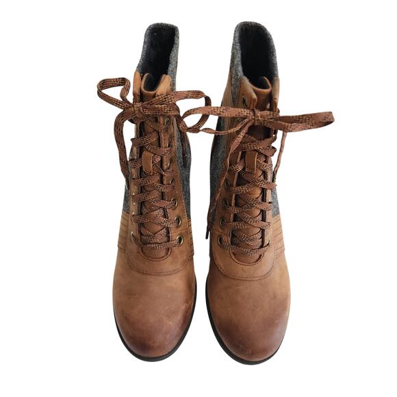 Sorel Womens Lexie Wedge Boot Size 10 Brown Tobacco Felt Waterproof Outerwear - Picture 4 of 10